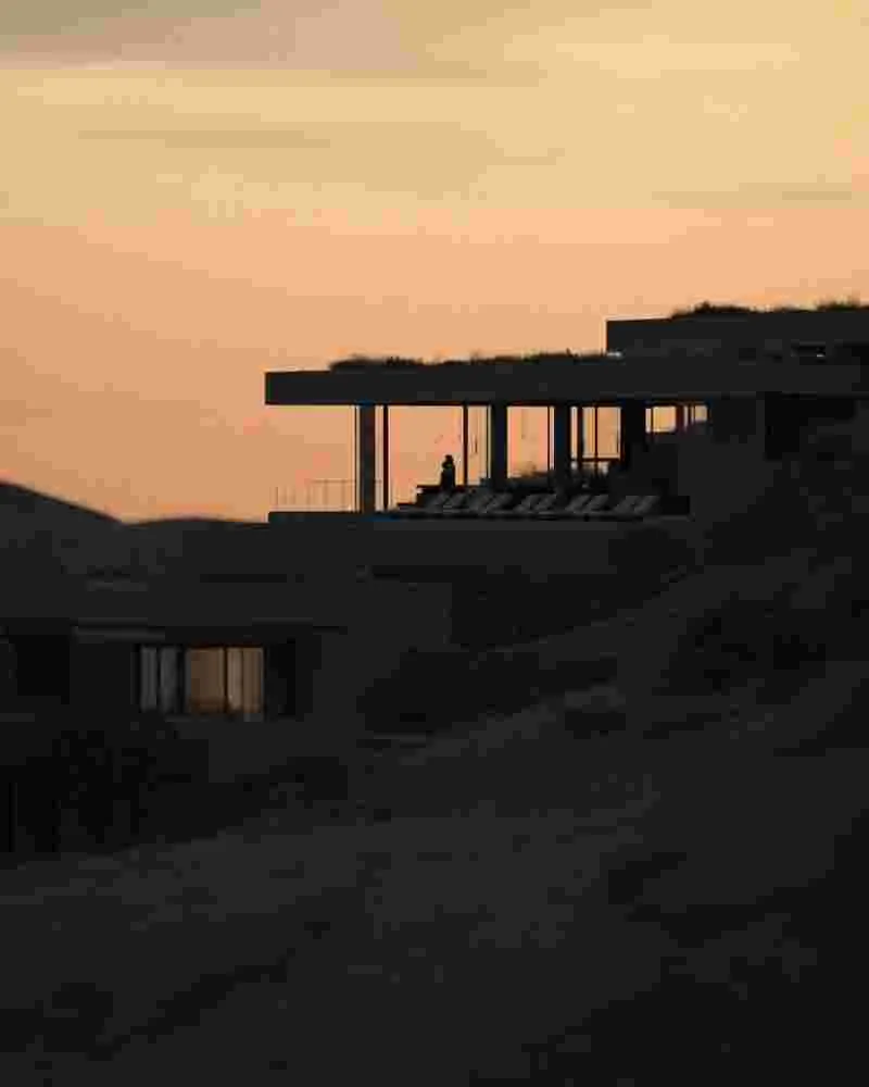 Night view of Cubescape with soft lighting